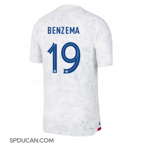 Muški Nogometni Dres Francuska Karim Benzema #19 Gostujuci SP 2022 Kratak Rukav